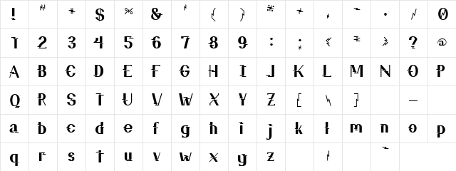 Russian Mafia Regular font glyphpreview