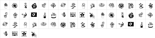 KR Kat's Flowers 3 Regular font glyphpreview