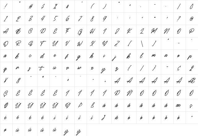 Meethlake Regular font glyphpreview