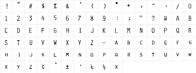 Selectric Orator Regular font glyphpreview