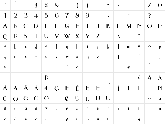 UppEa Bold Regular font glyphpreview