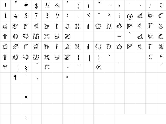 The Jolly Rancher Regular font glyphpreview