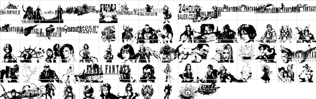 final fantasy elements Regular font glyphpreview