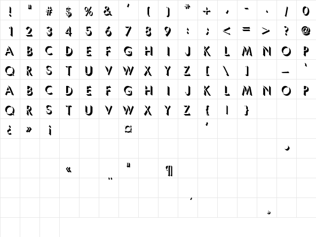 SolaceCondCapsSSK Regular font glyphpreview