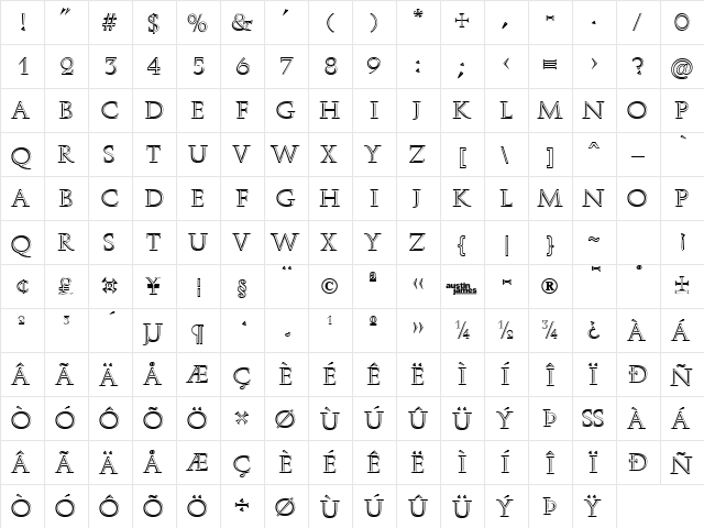 Roman Stonecut Regular font glyphpreview