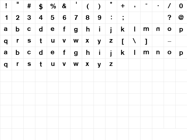 Reznor Broken font glyphpreview