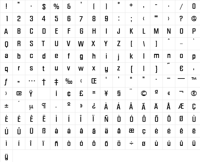 Diamante-Medium Regular font glyphpreview