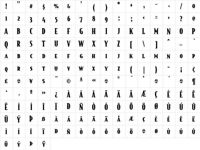 BodegaSerif BlackSmallcaps font glyphpreview