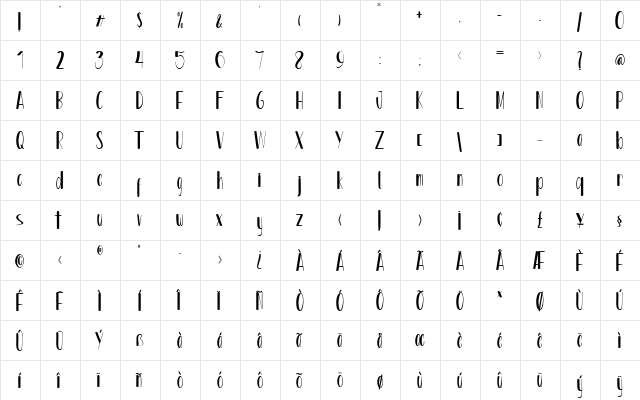 Skandis Regular font glyphpreview