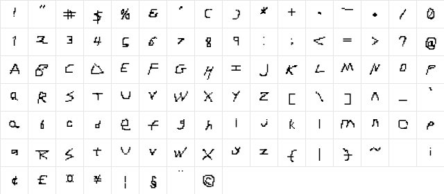 RDJ-Hand RDJ-Hand font glyphpreview