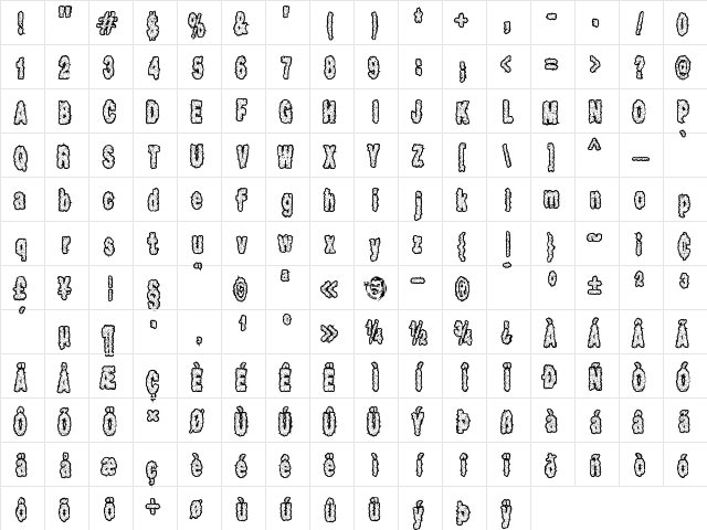Scab Regular font glyphpreview