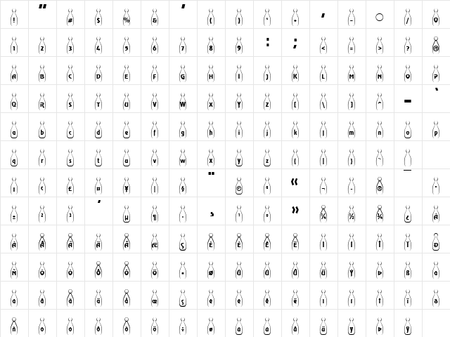 BowlingWhite Becker Normal font glyphpreview