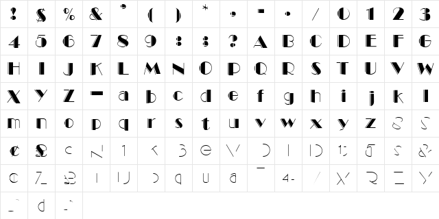 Voodoo 4 Regular font glyphpreview