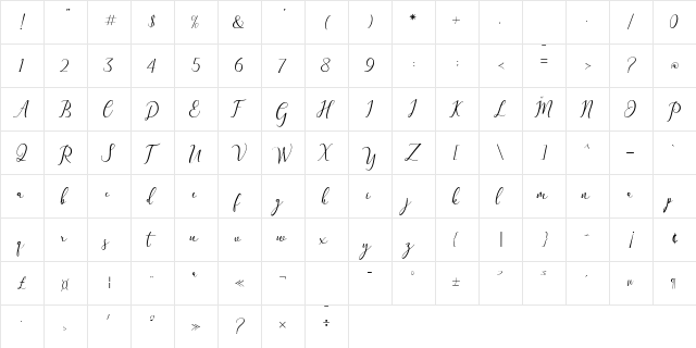 The Himalaya Regular font glyphpreview
