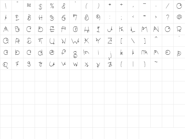 Ck Stars Regular font glyphpreview