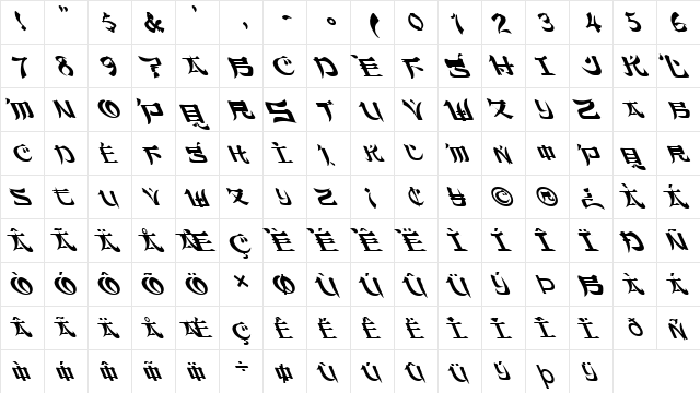 FZ UNIQUE 46 LEFTY Normal font glyphpreview
