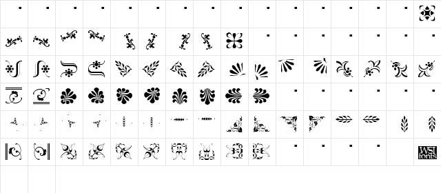 Borderbats-Fleur2 Regular font glyphpreview