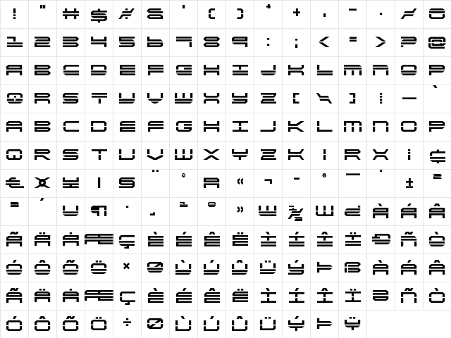 QuickStrike Bold Bold font glyphpreview