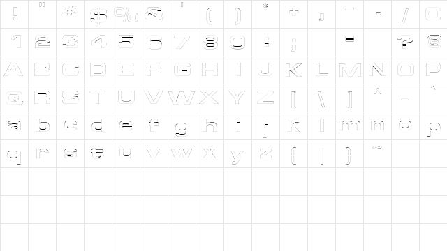 SpaceOutBoldOutline Regular font glyphpreview
