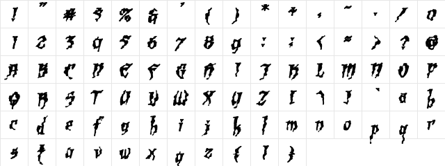 Scalper Ink Regular font glyphpreview