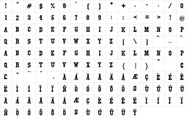 Montague Regular font glyphpreview