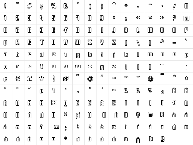 MetroOL Regular font glyphpreview
