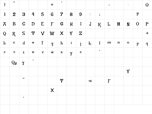 Tora 2 Regular font glyphpreview