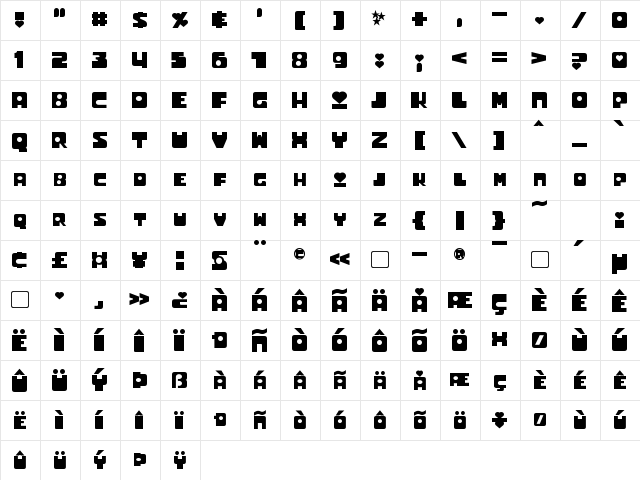 Utonium Bold font glyphpreview