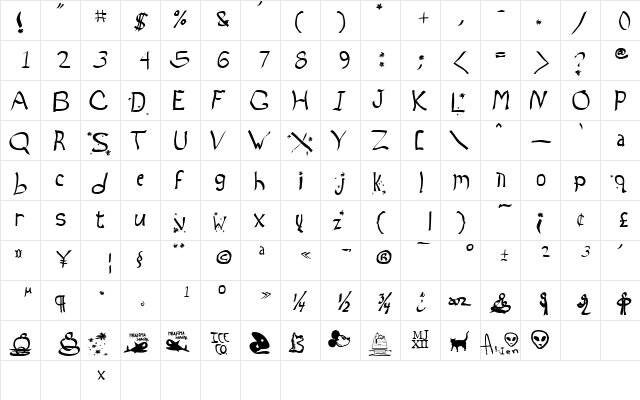 My Name Regular font glyphpreview