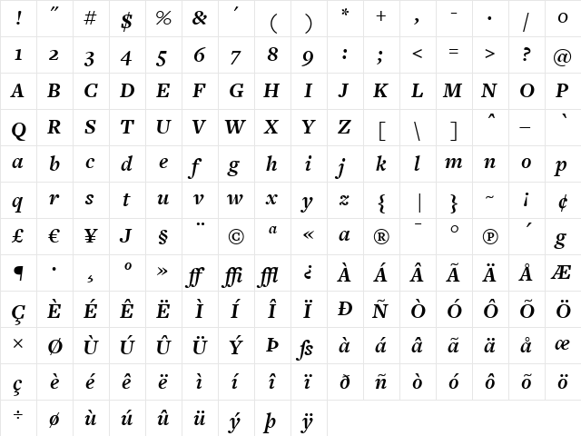 FreightText Bold Italic font glyphpreview
