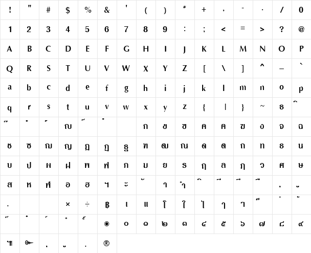 PSL-Asadong Bold font glyphpreview