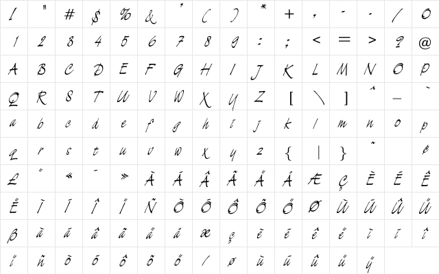 Deweese Regular font glyphpreview