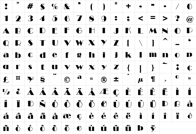 SHOW-Light Regular font glyphpreview