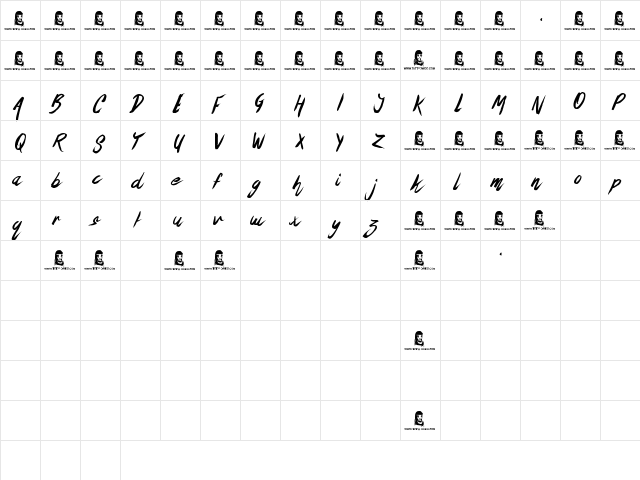 The Oyster Bar Regular font glyphpreview