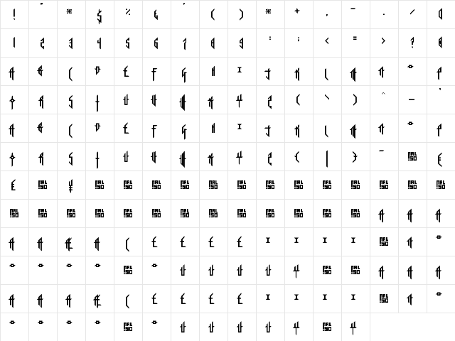 Sorrier Statements Regular font glyphpreview