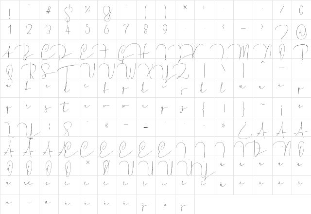 Mellonya Regular font glyphpreview
