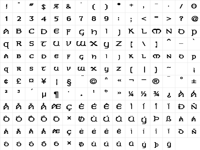 Norman-Extended Bold font glyphpreview