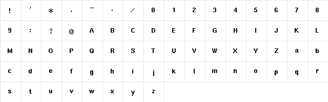 Final Fantasy 1 PSXb Regular font glyphpreview