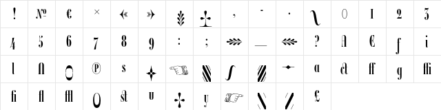 Ambroise Francois Alternates Demi font glyphpreview