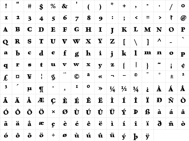 CelestiaAntiqua Bold font glyphpreview