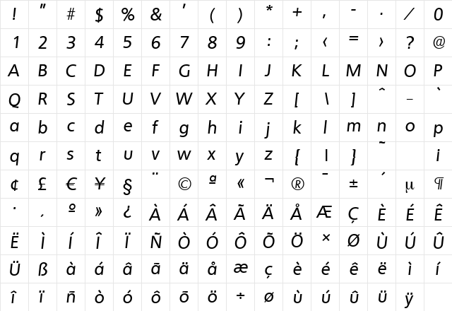 QuebecSerial-Medium Italic font glyphpreview