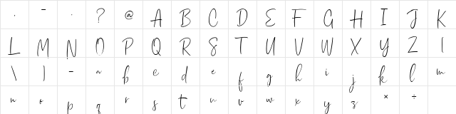 Dhanikans Signature Regular font glyphpreview