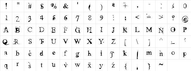 Dawns Regular font glyphpreview