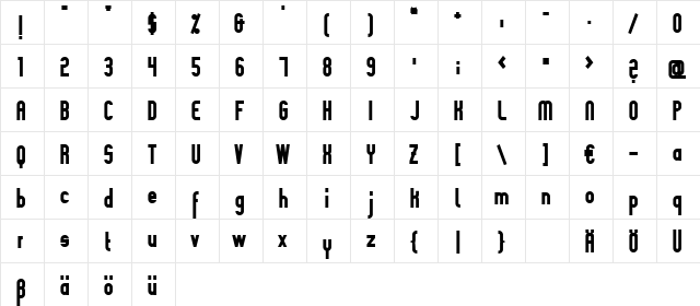 Slimaniabold Black font glyphpreview