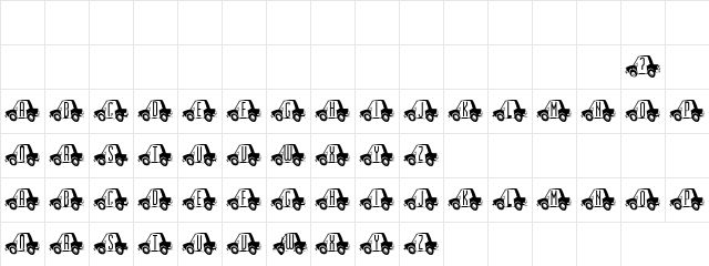 Drive Away Regular font glyphpreview