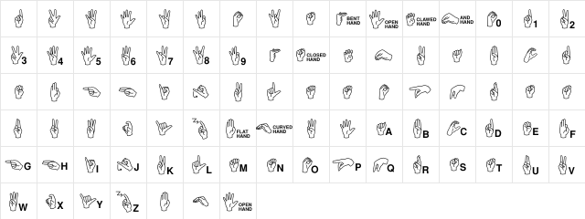 MiniPics ASL Regular font glyphpreview