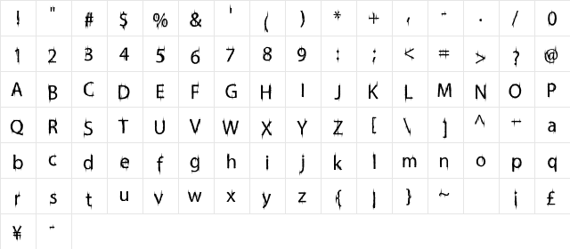 FriskyVampire Regular font glyphpreview