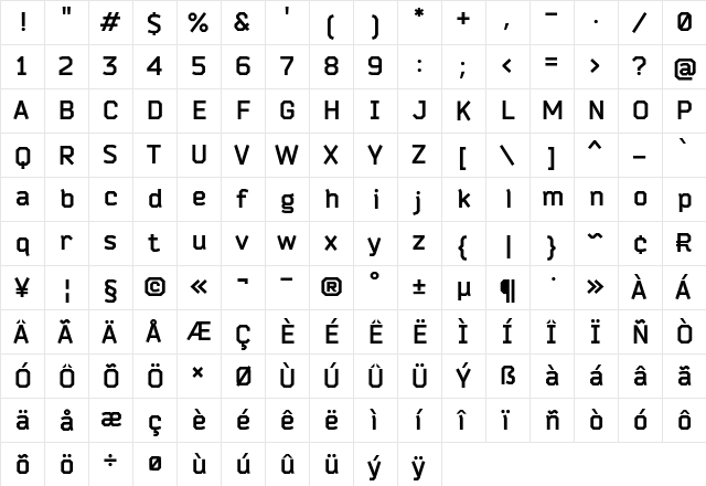 Bender Bold font glyphpreview