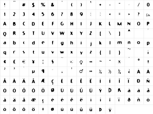 Moony Cat Regular font glyphpreview