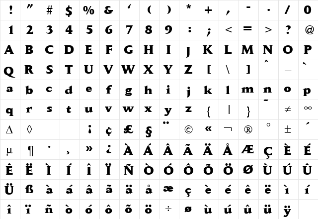 DaylightExtrabold Regular font glyphpreview